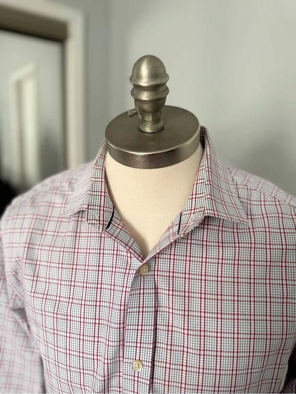 Banana Republic Men's Long-Sleeve Check Shirt - blue and red